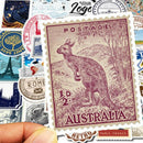 50x Retro Stamp Stickers Skateboard Laptop Luggage Guitar Motorcycle DecalsJR