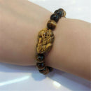 14MM Feng Shui Tiger's Eye Stone Yellow Pi Xiu Beads Bracelet For Wealth Luck