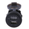 12V USB Car Mobile Phone Charger Car LED Display Voltmeter Two In One