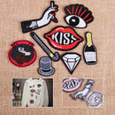 8x Kiss Lip Eye Diamond Embroidered Patch Applique Badge Sew Iron On Jeans Craft
