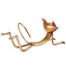 Yoga Cat Wine Rack Metal Wine Holder Wine Shelf Sculpture Practical Sculptu