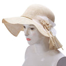 Summer Straw Hat Women Big Wide Brim Beach Hat Sun Hat Foldable Sun Block U F5B3