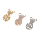6PCS Alloy Plating Cute Pineapple Connectors for DIY Jewelry Making 15x7x3mm