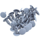 30 Pieces Plastic fastening screws Gray Flange Fender Bumpers Clips For 6mm