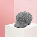British Style Beret Hat Woolen Autumn Winter Plaid Retro Painter Beanie Cap