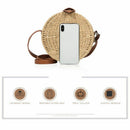 Beach Straw Bags Retro Rattan Hand Bag Cross Body Bohemia Small Round Bag W