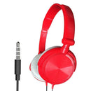 Wired Headset Stereo Heavy Bass Gaming Calling Earphones Over Ear Red
