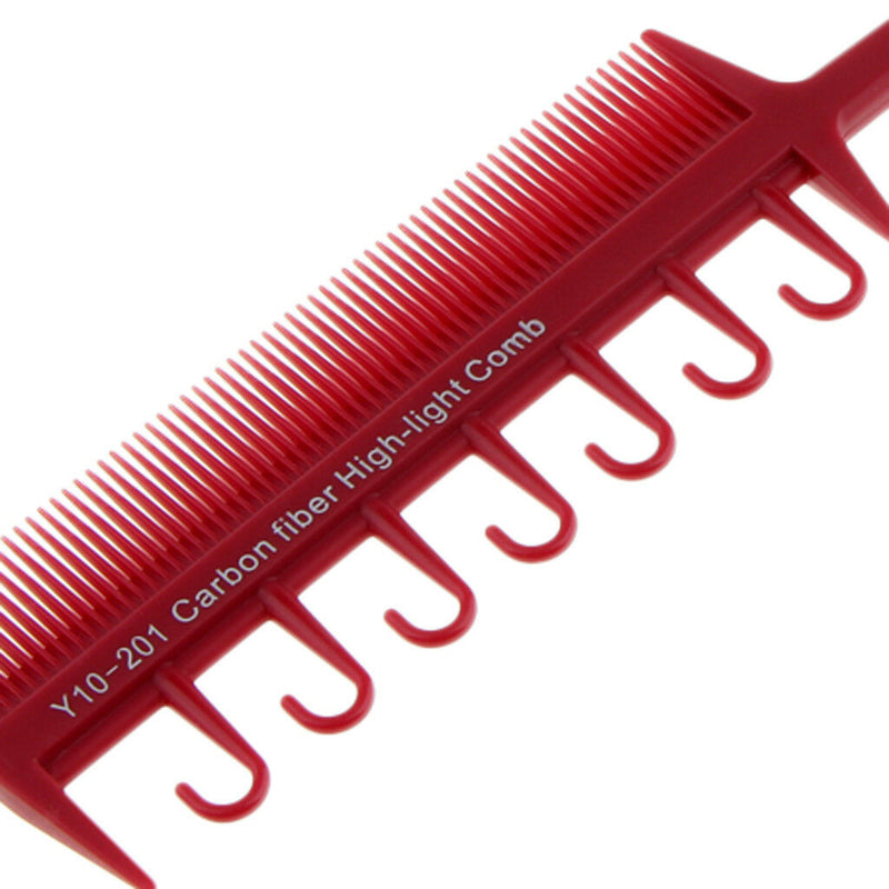 Red Professional Sectioning Weave Highlight Highlighting Salon Hair Comb