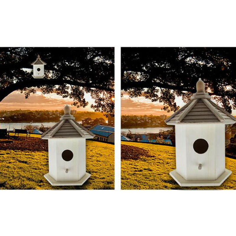 Wooden Bird House | Nesting Box & Garden Decoration for Small Birds | Outdoors