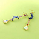 Fashion Jewelry Blue moon&star earrings Woman jewel