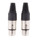 2x Metal 4Pin XLR Female Cable Connector for Pro Microphones