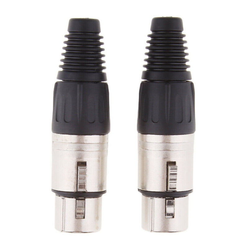 2x Metal 4Pin XLR Female Cable Connector for Pro Microphones