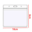 Plastic Horizontal Name Tag Badge ID Card Holders, 50-Piece, Clear N6W3