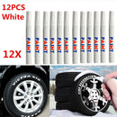 12X White Waterproof Permanent Car Tyre Tire Tread Tire Pen Marker Pe Paint L9Y4