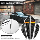 4x Tri Color Stripe Carbon Fiber Door Edge Anti-collision Strips for Audi
