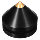 4Pcs Ebony Wooden HIFI Speaker Isolation Spike Cone Copper Feet 23 mm +Base Pad