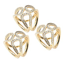 Pack Of 3 Fashion Elegant Crystal 3- Scarf Buckle Brooch Scarf