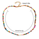 Boho Women Choker Letter Colorful Beads Chain Women Charm Necklace Jewelry GifJR