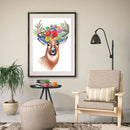 Full Round Drill Diamond Painting DIY Flowers Elk Rhinestone Picture Decor