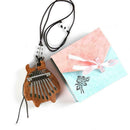 Kalimba 8 Key Mini Portable Thumb Piano Finger Mbire Kids Gift Pendant Keyring