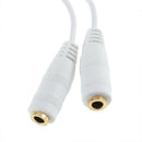 Cable splitter of white earphones 3.5 mm audio