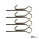 100 Pcs/set Fishing Soft Lure Bait Stinger Spike Hook Connecting Pin Needle Lock