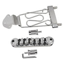 1 Pack Jazz Guitar String Tailpiece Wire Frame with Roller Saddle Bridge Black