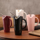 Novelty Ceramic Cup with Straw Personality Kitchen Coffee Mug Creative Tea