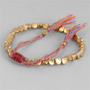 Handmade Tibetan Buddhist Braided Cotton Copper Beads Red Lucky Rope Bracelet