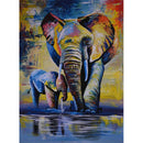 DIY Colorful Elephant Painting By Numbers Kit Canvas Oil Art Picture Craft