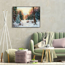 5D DIY Full Round Drill Diamond Painting Snowing Forest Cross Stitch Mosaic