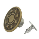 50-in-1 Sets Star Metal Buttons Jean Tack Color Bronze 17x8mm-design custom