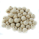 100x 20mm Natural Unpainted Round Wooden Spacer Bead Ball Jewelry Findings