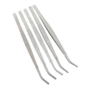 5 Pcs Stainless Steel Tweezers Reptile Gardening Bent Feeding Tool Curve