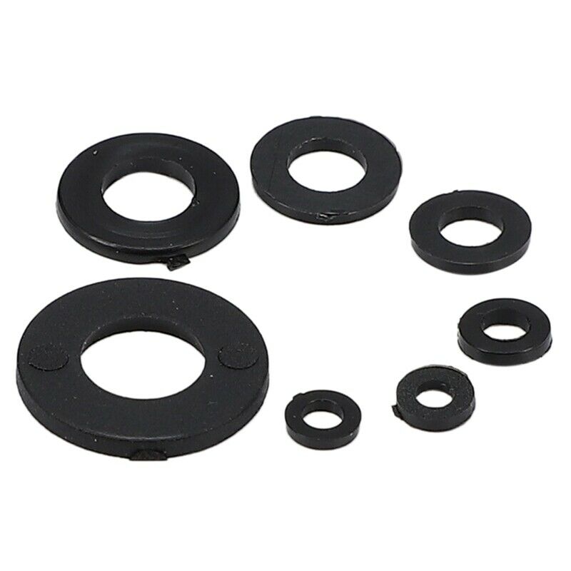 250Pcs Black Nylon Washer Flat Washer Assortment Kit M2 M2.5 M3 M4 M5 M6 M8