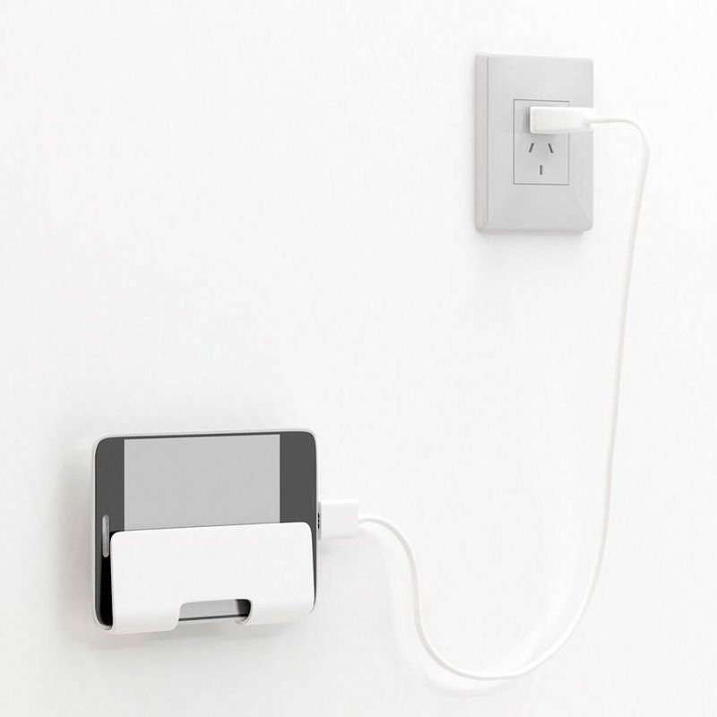 Practical Wall Phone Holder Socket Charging Box Shelf Bracket Stand Holder