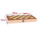 Folding 15.3 Inch Wooden 3-in-1 Chess, Checkers and Backgammon Game Set,