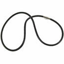 Stainless steel magnetic clasp armor chain leather cord necklace, Black - 4