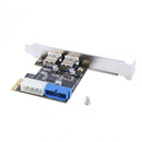 Usb 3.0 Pci-E Expansion Card Adapter External 2 Port Usb3.0 Hub Internal 19 D8N8