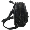 Women Small Good Leather Backpack Rivet Daily Cute Black Backpack for Teena W6B7