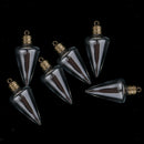 6Pcs Christmas Tree Shape Glass Bottle Charm Pendant With Bead Caps