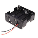 5X(Black Two Layers 8x1.5V AA Batteries Battery Holder Case w Wire Leads U4P4)