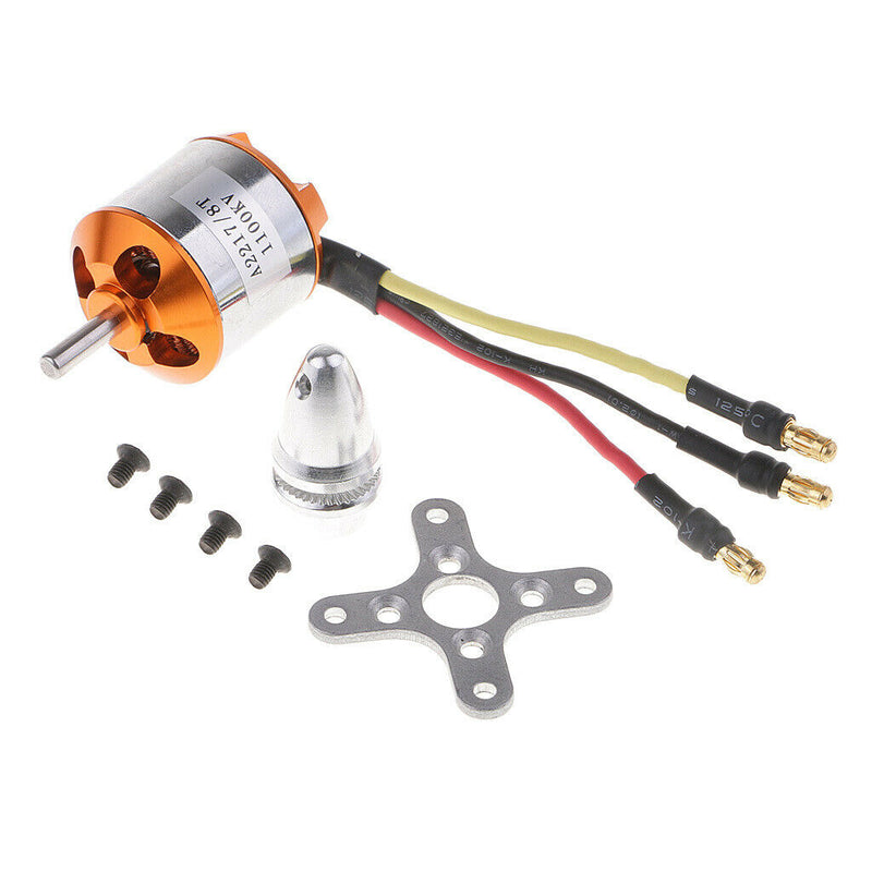 A2217-1100KV Brushless Motor for RC Boat Parts/ Fixed Wing 10inch Propellers