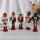 5pcs 12cm Wooden Nutcracker Soldier Merry Christmas Decoration Pendant Ornam  Cy