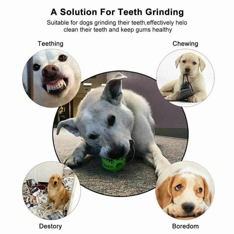 Dog Tooth Cleaning Balls,Chewing Food Toys Ball Non-Toxic Soft Rubber Ball  M8Q2
