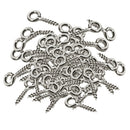 200pcs White K Screw Eye Pins Eyelets Screw for Keychain Jewelry Assortment