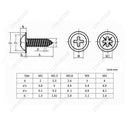 60Pcs M2* 4-12mm Phillips Pan Head Washers Self Tapping Screws Kits Ni-Plated