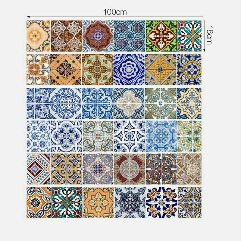 Peel and Stick Tile Backsplash Stair Riser Decals DIY Tile Decals Mexican T I3G1