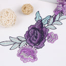 2x purple flower embroidery patches for clothes applique embroidery collar JR