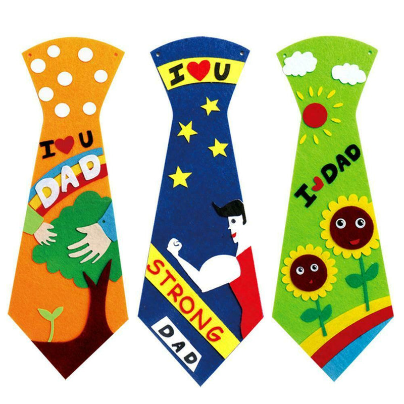 Creative Crafts DIY Ties Kids Handmade Educational Toys Fathers Day Gift